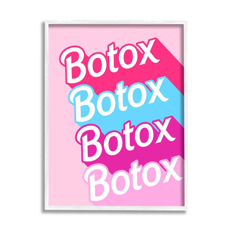 «Glam Pink B tox» par Daphne Polselli, H 30 po x l 24 po x P 1,5 po, Estampe numérique encadrée blanc bord de mer