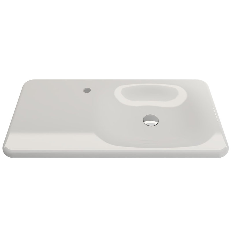 BOCCHI Fenice 17.91'' Fireclay Rectangular Bathroom Sink, White