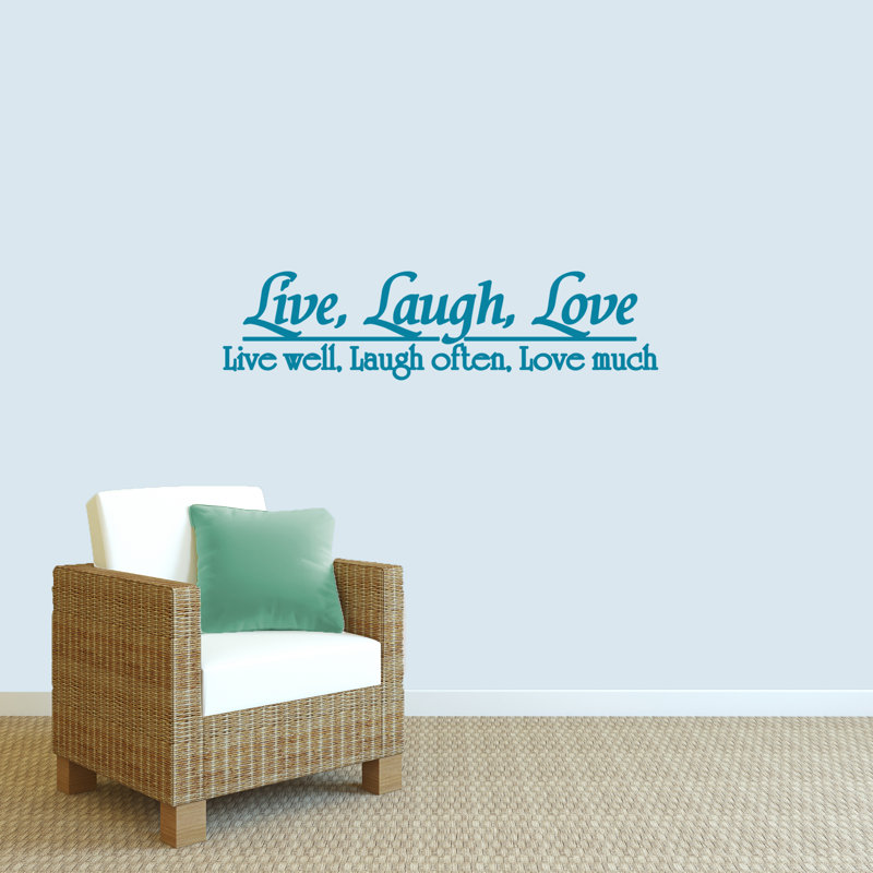 Adhésif décoratif "Live Well Laugh souvent Love", Bleu sarcelle