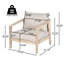 Fauteuil club d'extérieur moderne en bois d'acacia et en osier avec coussins Avalon-124950882