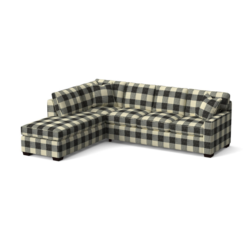 Frye Chaise Sectional, Left Hand Facing, Java, Black Buffalo Check; 0120-81