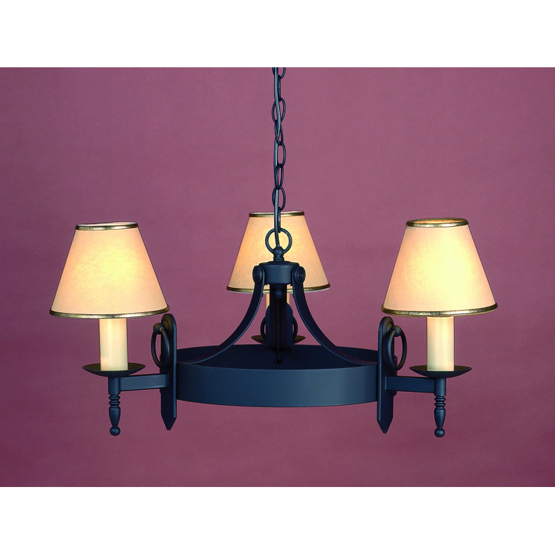 Grandfield 3 - Light Waggon Wheel Chandelier