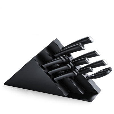 Knife Block Set, High-Carbon Stainless Steel Knives With Ergonomic Non-Slip Handles,14-Piece (Black)