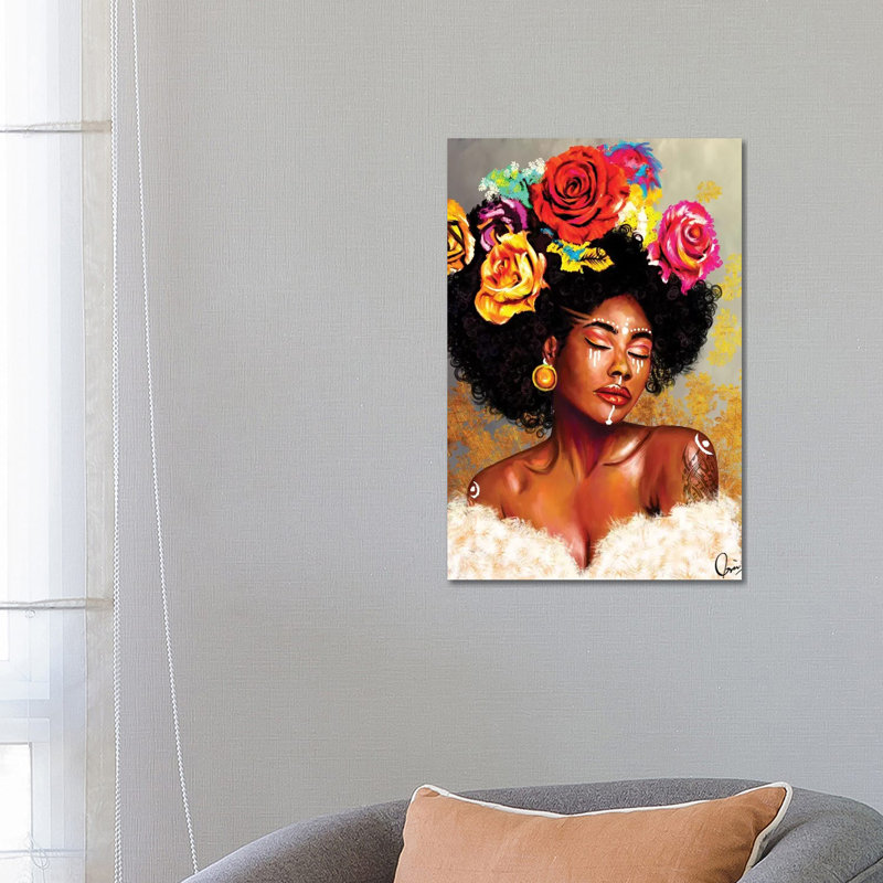 Brown Skin Girl "Harriet" by Crixtover Edwin - Print on Canvas, 101.6 cm H x 66.04 cm W x 1.91 cm D, Wrapped Canvas