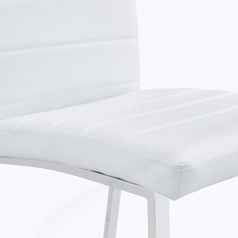 Ensemble de 2 chaises de salle à manger pour la cuisine, Blanc, Blanc