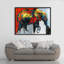 Abstract And Colorful Elephant In Motion Print On Canvas