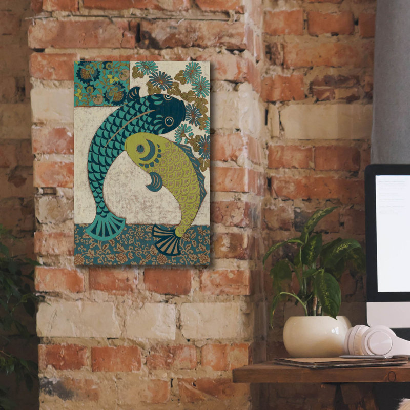  «Koi Ornament 1» par Chariklia Zarris, art mural sur toile, 12 po x 18 po, H 18 po x l 12 po