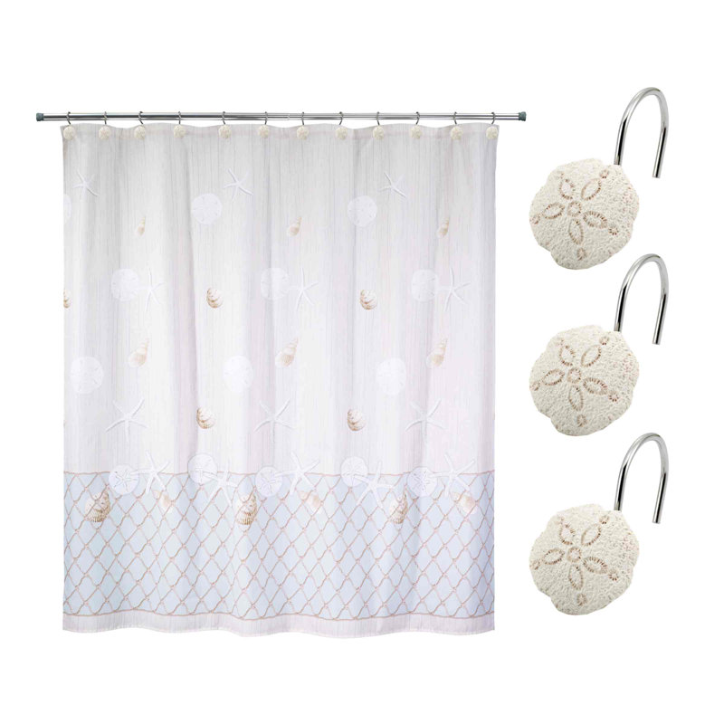 Highland Dunes Seaglass 13-Piece Shower Curtain & Hook Set