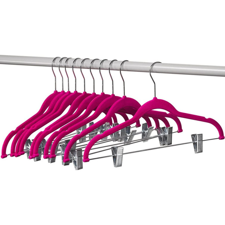 Simplify Durable Velvet Clothing Shirt Hangers, 100 Pack, Pink