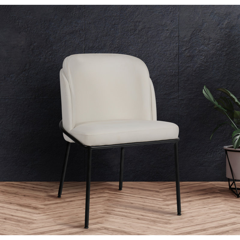 Chaise de salle à manger Jagger, Cuir végétalien blanc