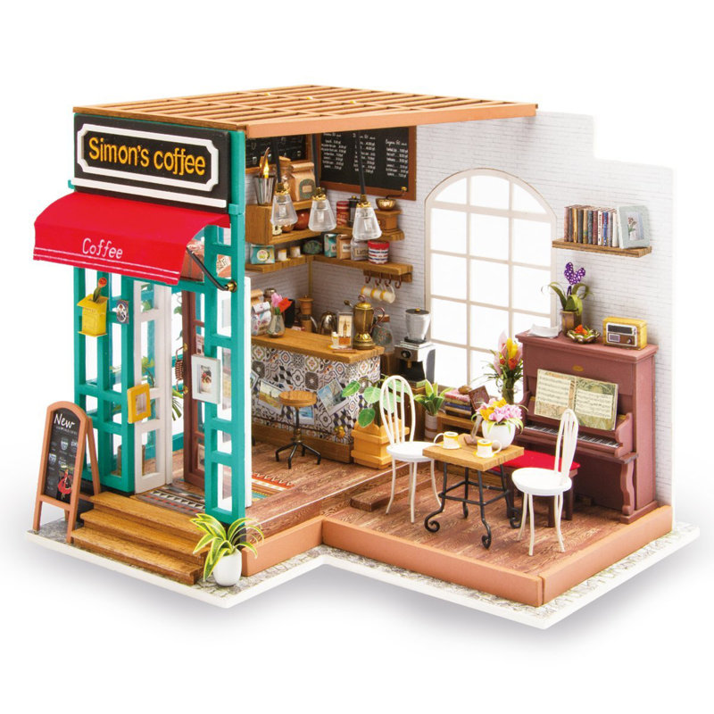 DIY 3D House Puzzle - Simon's Coffee Shop 203pcs Lights up Too!