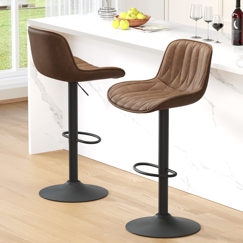 Tabourets de bar pivotants à hauteur réglable de 24 à 33 po avec îlot de cuisine, Tanné, 2