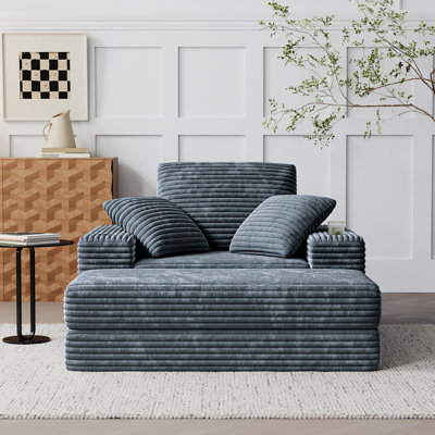 Fauteuil d'appoint convertible surdimensionné avec repose-pieds Compression
