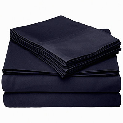 Luxury Navy Microfiber Sheet Set - 90GSM Twin Bedding Bundle with Bonus Pillowcase - Soft, Cozy, and Elegant Bed Sheets for a Restful Sleep