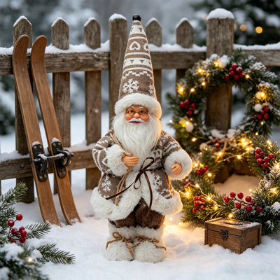Christmas Decorations Vintage  Standing Santa Claus Doll  Christmas Tabletop Decor Ornament  Xmas Home Party Decoration