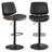 Modern Upholstered Swivel 26.2”H Faux Leather Adjustable Height Barstools with Footrest-1438947044