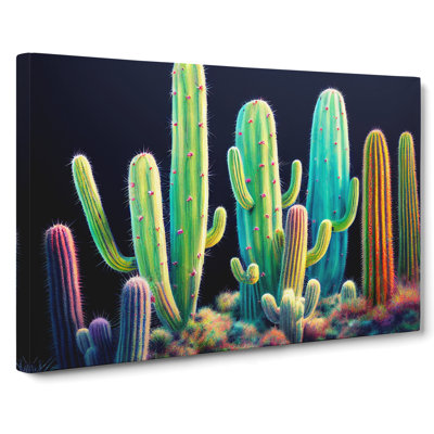 Colourful Cactus - Wrapped Canvas Print