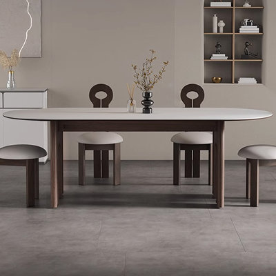 Oatsvall Oval Solid Wood Base Dining Table