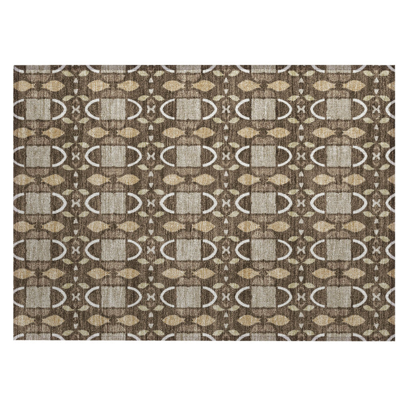 Machine Washable Indoor/Outdoor Chantille ACN2920 Striped Rug, Chocolate, 2'6" x 3'10"