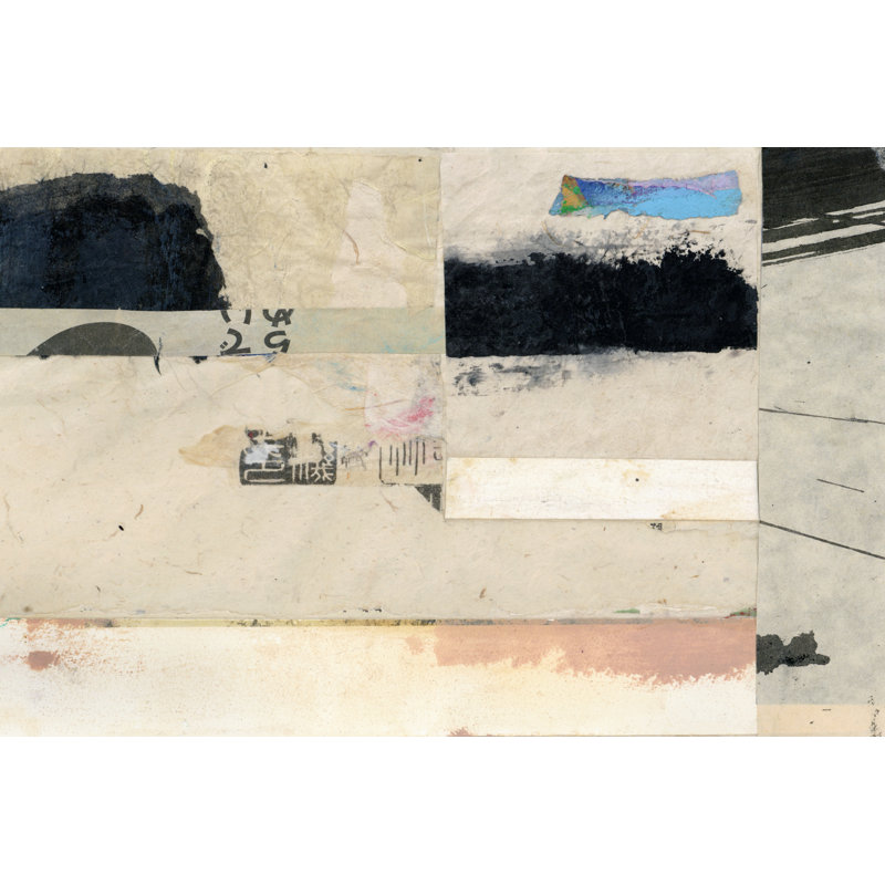 «Modern Collage VII» par Elena Ray - peinture sur toile tendue, H 20 po x l 30 po x P 1,25 po