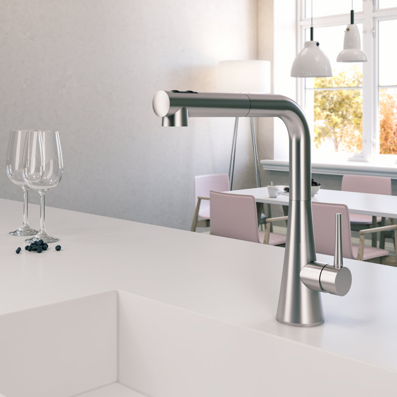 Brushed Nickel Single Handle Pull-Out Spray Kitchen Faucet