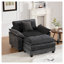 Module de canapé simple en chenille noire, siège sans accoudoirs de conception américaine moderne pour configurations modulaires-1498325570