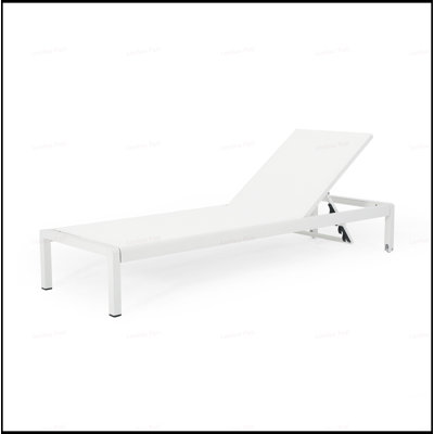 Adjustable Aluminum Mesh Chaise Lounge With Wheels For Easy Mobility And Comfortable Outdoor Relaxation