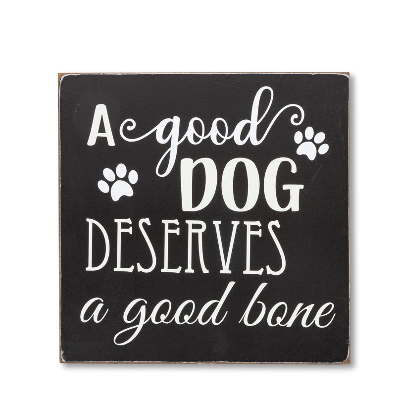 Set of 2 Wood Dog Themed Wall Décor