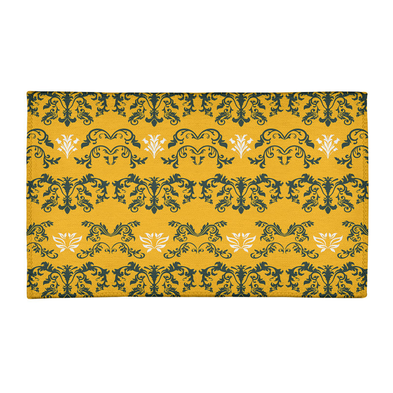 Damask Indoor Rug, Rectangle 2' x 3'