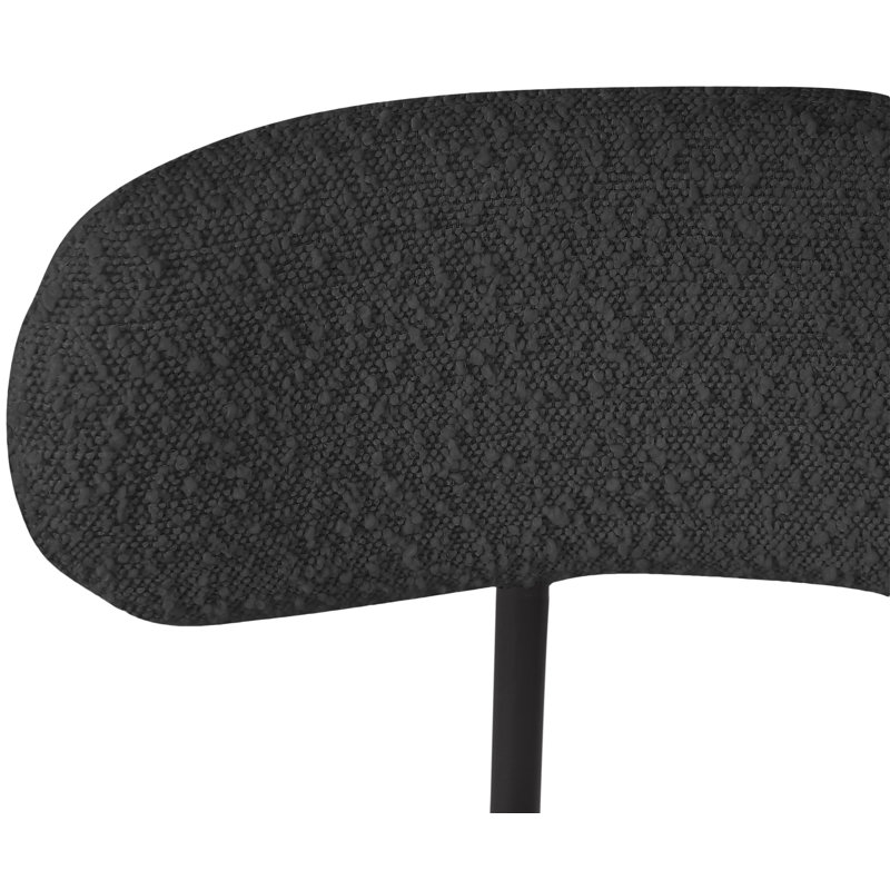 Tabouret de comptoir 26,5 po Hrisha, Tissu bouclé noir
