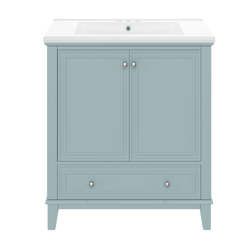 Meuble-lavabo 30 po avec lavabo, Vert