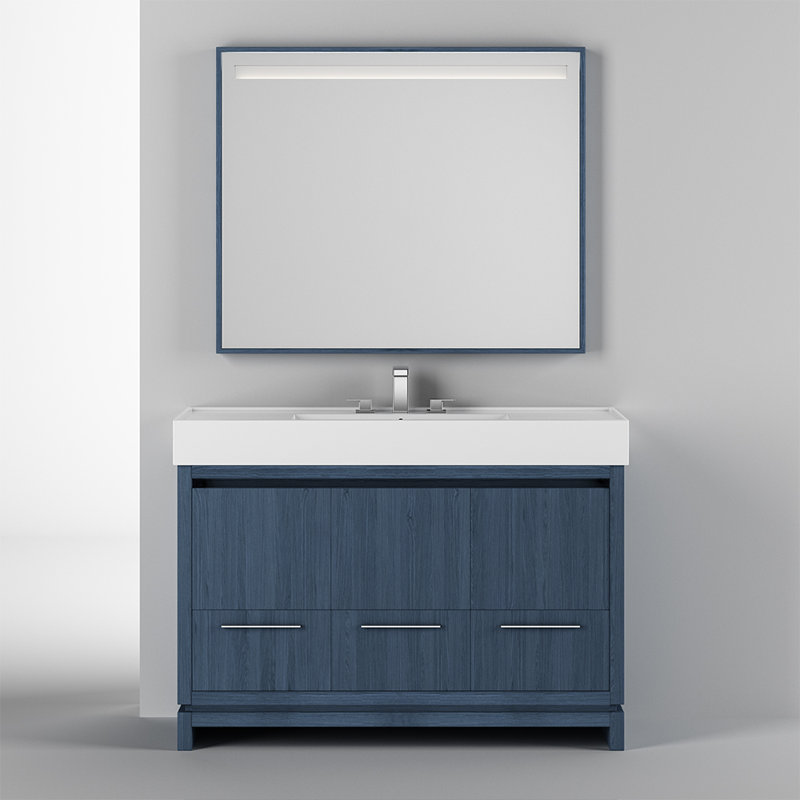 Aquaotto 48.12'' L Bathroom Sink, 0 Hole