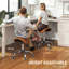 Fauteuil de salon pour spa, fauteuil de beauté avec roues pivotantes, brun