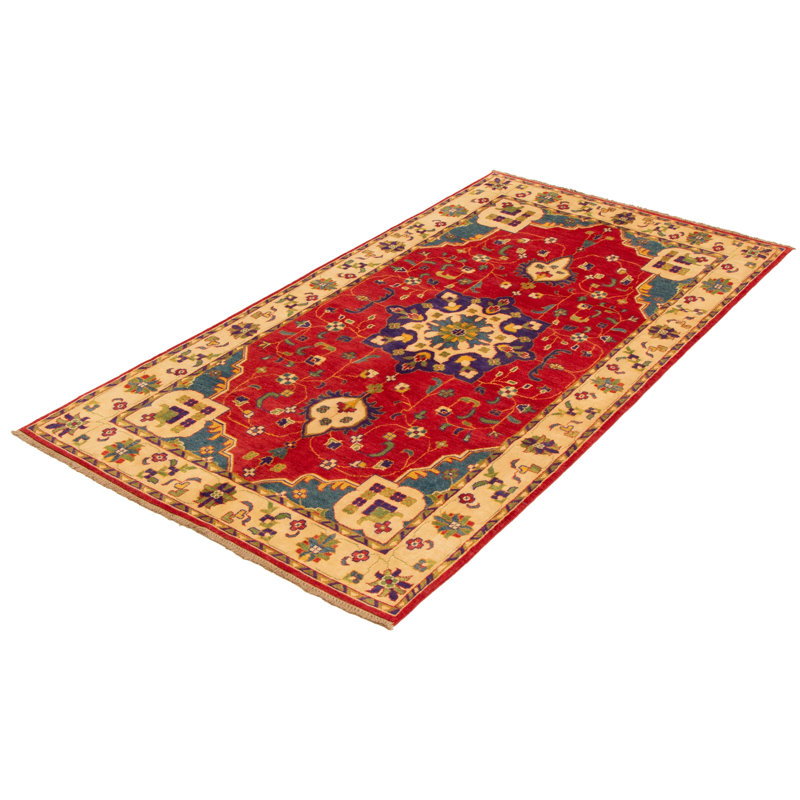 Macklynn One-of-a-Kind 4'11" X 9'4" New Age Wool Area Rug in Red