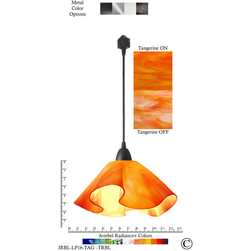 Luminaire suspendu Dale, Grand, Noir, Tangerine orange