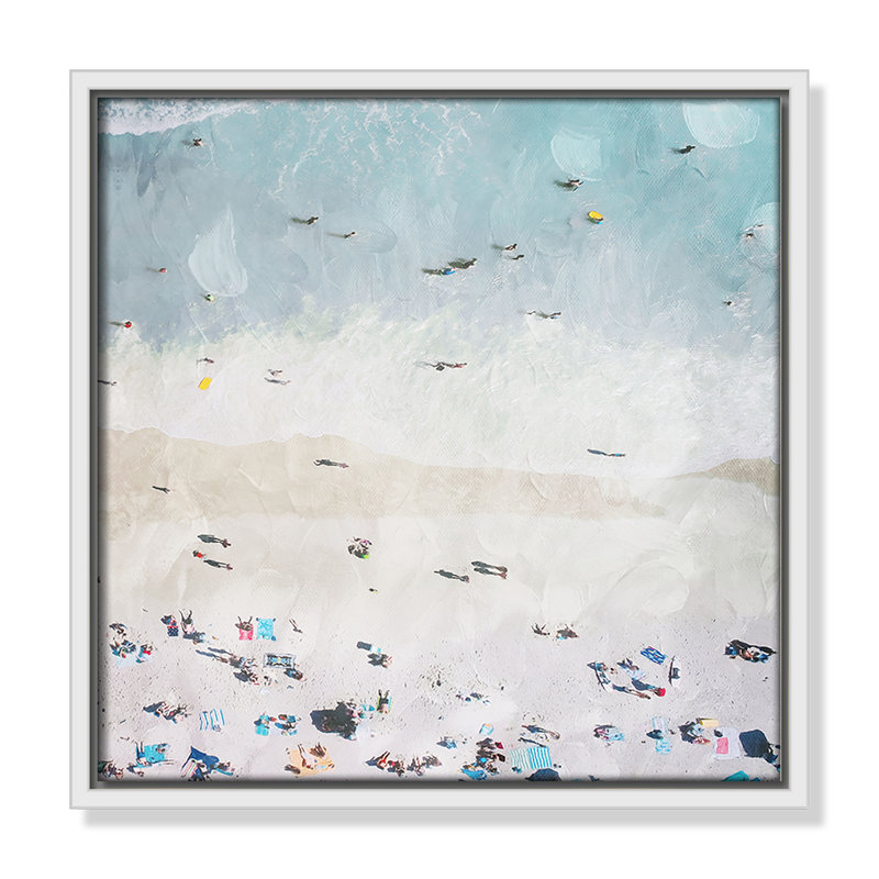«Beaching Out II» par Milli Villa, H 13,5 po x l 13,5 po, Blanc