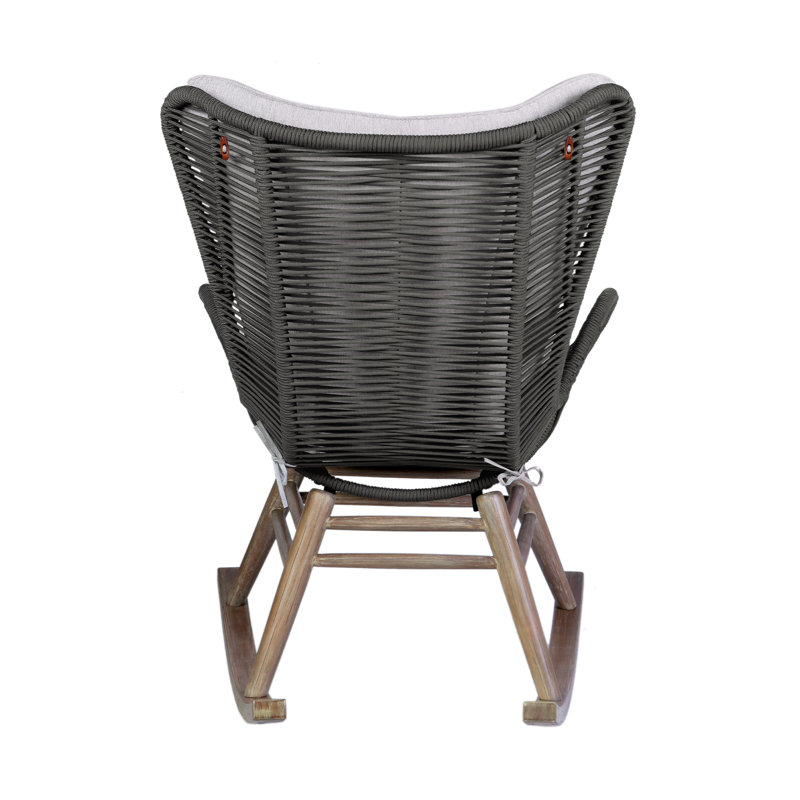 Cabane Wood Outdoor Chair with Sunbrella® Cushions, Light Gray/Black