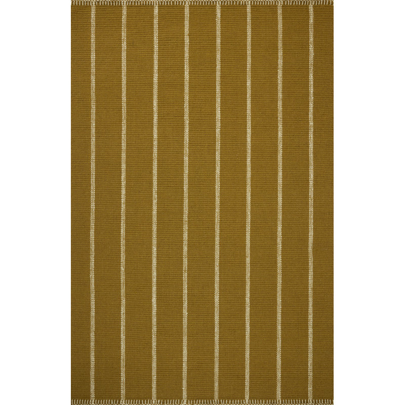 Amber Lewis x Loloi Harlan Ochre / Ivory Area Rug, Rectangle 2' x 3'