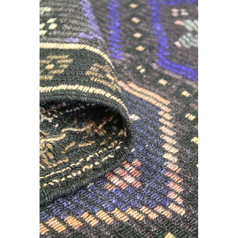 Tapis unique brun / gris anthracite / mauve 3 pi 3 po x 9 pi 2 po Jijim
