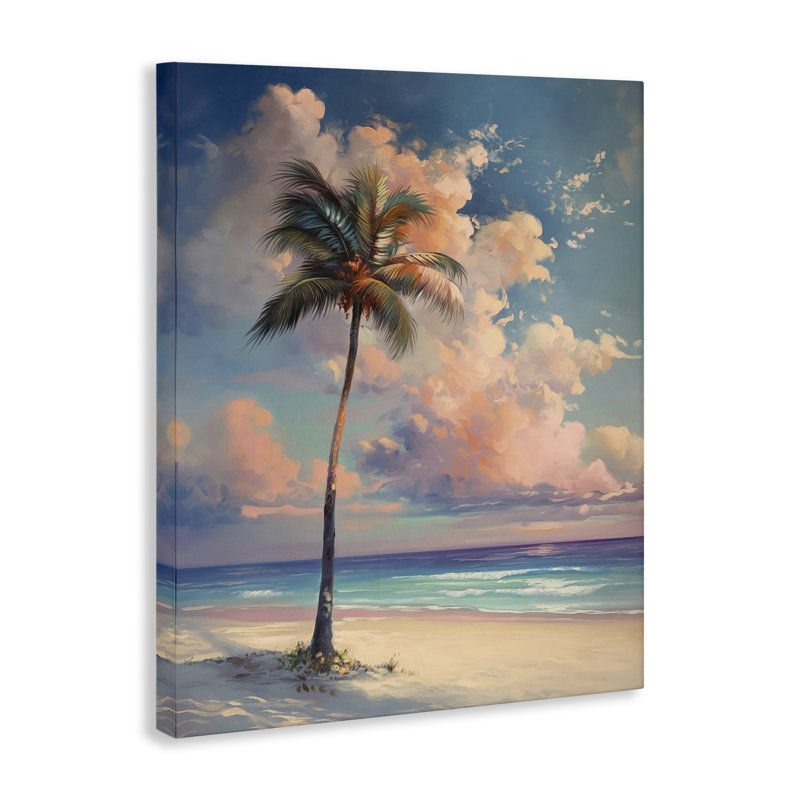  Impression sur toile de palmier de plage aux couleurs vives par Arlington Prints, H 48 po x l 36 po