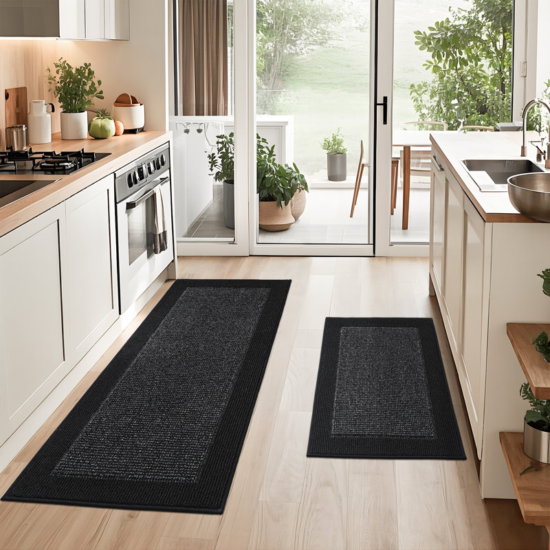 Traditional Anti-Fatigue Non-Skid Kitchen Mat, Runner 50.8cm x 121.9cm, Black