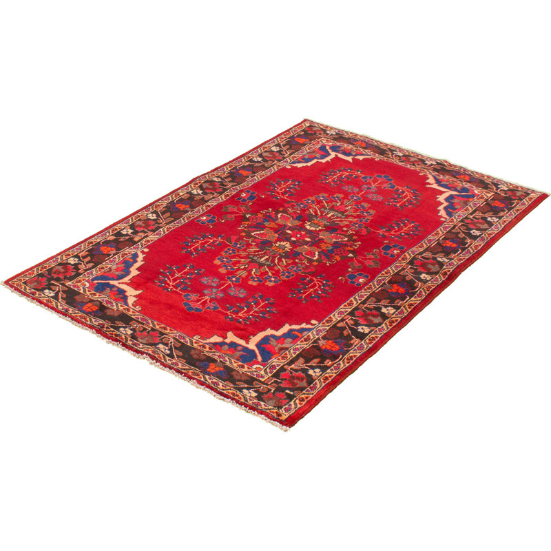 Hand-Knotted Kula Red Wool Rug 4'9" X 7'7"