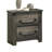 Rustic Grey Nightstand with Antique Brass Colour Drop Handles