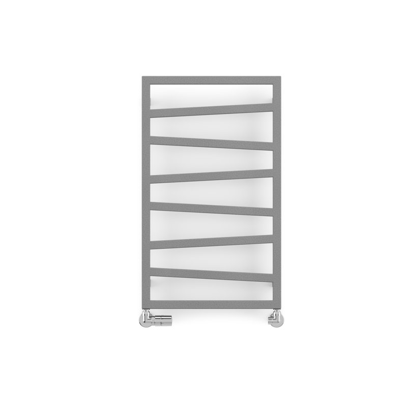 Zig Zag Heated Towel Rail, Grey, 83.5cm H  x 50cm W x 7.2cm D
