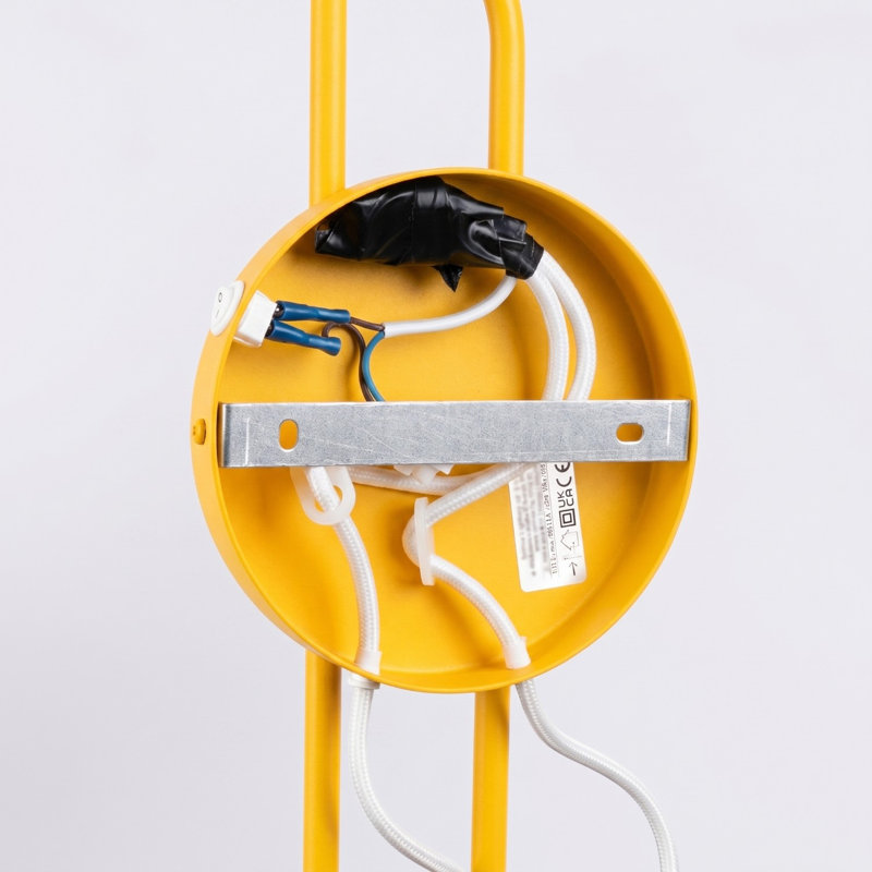 Nox Steel Flush Mounted Sconce, Wall lamp NOX 2 yellow with a switch, Yellow, 2 Lights