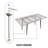 47" To 63" Extendable Table, White Marble Effect, Metal Base, Suitable For 2 - 6 People Decorative, Modern Industrial Practical Living