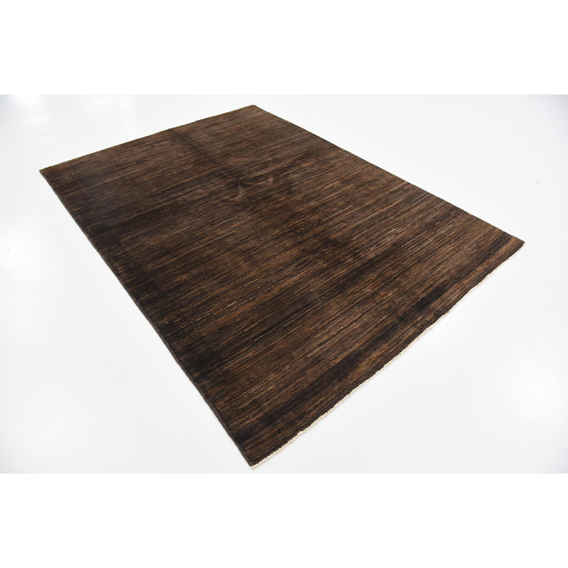 Tapis intérieur de la laine 4 pi 10 po x 6 pi 7 po one-of-kind à la main noué la new age Nash