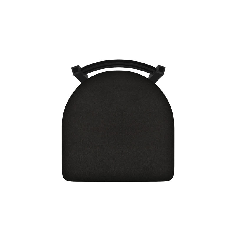 Tabouret de coiffeuse en métal Jackie, Vinyle - Espresso Canter, Noir froissé