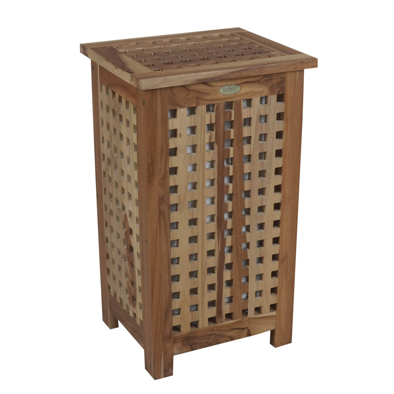 Wood Laundry Hamper, Small (24.5" H x 15" W x 10.3"D)