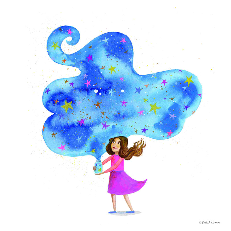 Vœux sur les étoiles, H 12 po x l 12 po, Non, Toile tendue